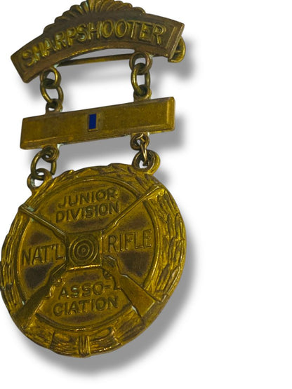 Vintage NRA Sharpshooter Junior Division Badge Pin Medal 2.25" Blackinton