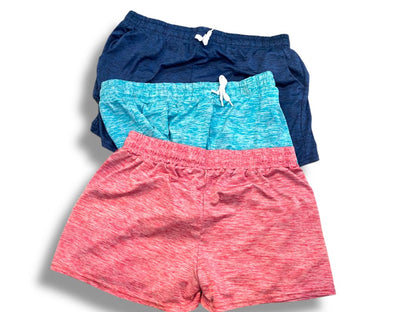Size XL Real Essentials Set of 3 Girls Youth Athletic Shorts Pockets Pink Teal Navy