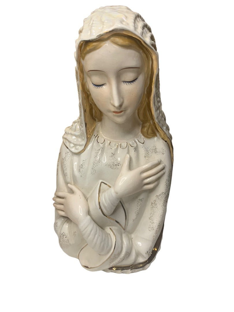 Artmark Originals Japan Virgin Mary Madonna Hand Painted Ceramic Planter