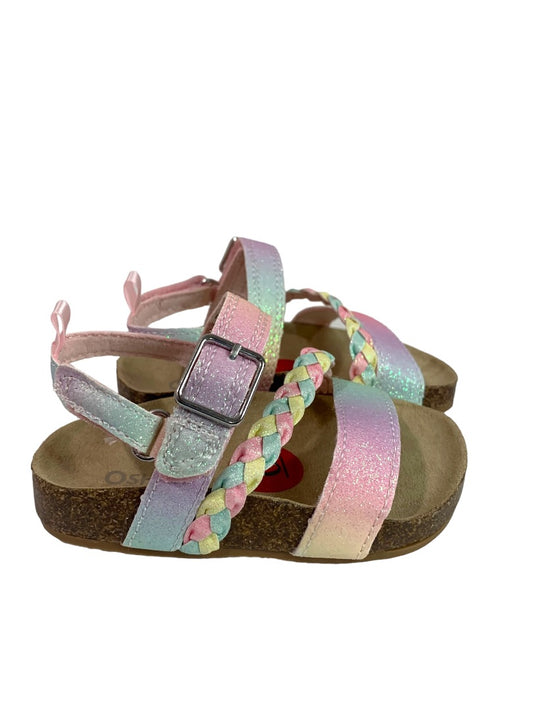 Size 6 Osh Kosh B'Gosh Faith Fashion Sandal Pastel Rainbow Glitter