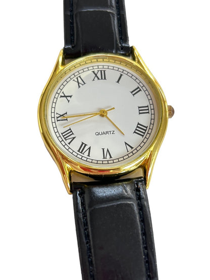 Ladies Quartz Movement Wristwatch Goldtone Roman Numerals For Parts Salvage