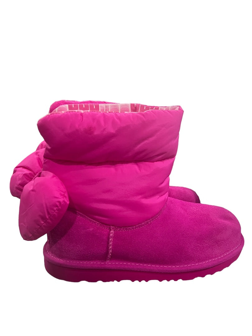 5 UGG Girls Pink Bailey Bow Puff Maxi Wavelength Boots New