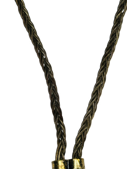 Steve Madden Antiqued Look Silvertone 26" Lariat Style Braided Chain