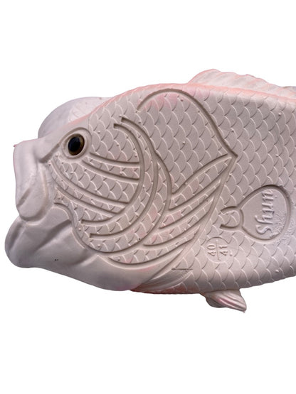 Size 7/8 (40/41) Shun Fish Novelty Sandal Slides Fishing Pink Women's