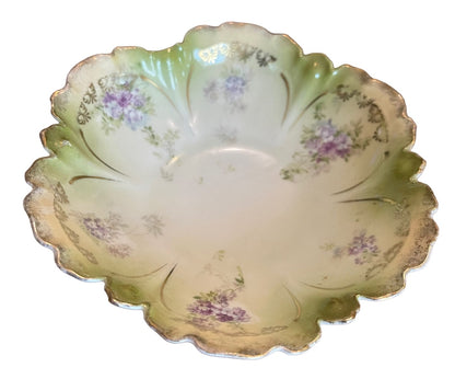 Set of 6 Vintage Floral Scalloped Berry Fruit Bowls RS Germany Porcelain