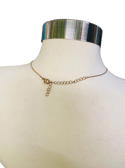 Delicate Goldtone Necklace Blush Pink Faceted Triple Beads Adjustable 15-18" Lobster Clasp