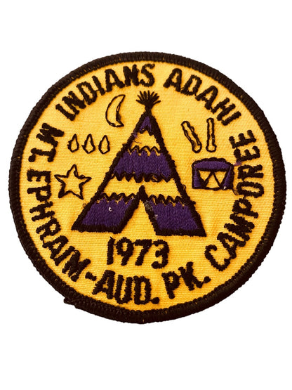 Girl Scout Patch Vintage 1973 Mt. Ephraim Aud Pk Camporee Indians ADAHI 3.2"