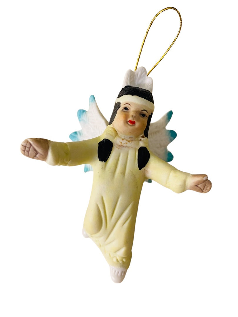 House of Lloyd Native American Angel Porcelain Ornament Holiday Christmas 4" Around the World Collection