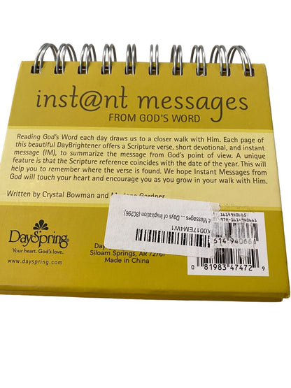 DaySpring Instant Messages from Gods Word Tabletop Spiral Bound Day Brightener