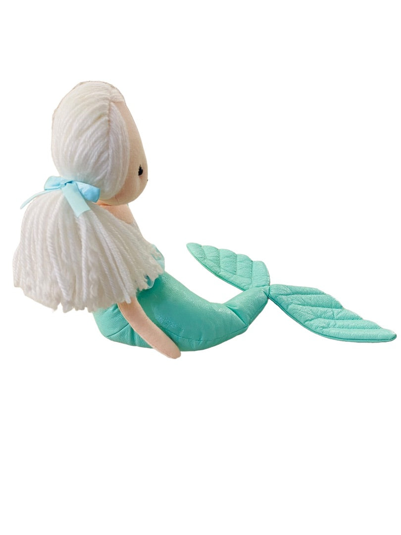 Jellycat Green Shellebelle Maddie Mermaid Plush Stuffed Doll Toy 15" White Hair