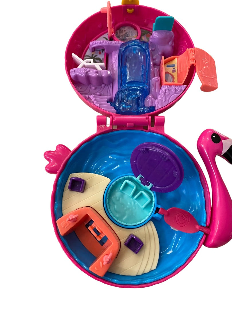 Polly Pocket Mini Compact Play Sets Flamingo Pool FRY38 Cat GKJ50