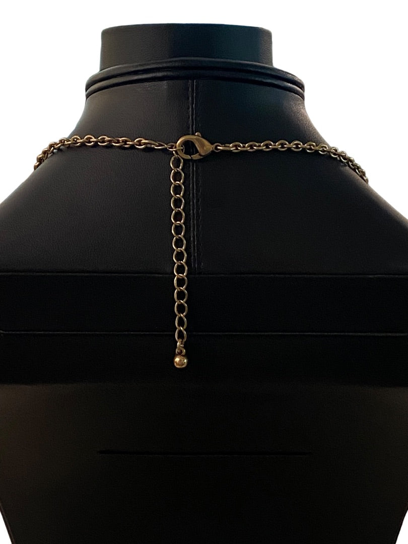 Goldtone Tassel Butterfly 31" Necklace 3.75" Drop Lobster Clasp