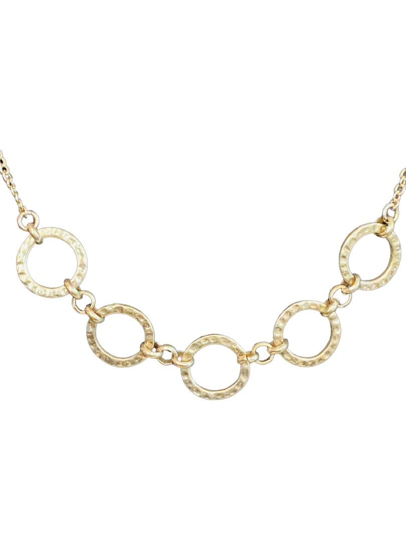Goldtone Necklace Circles 18.5" Lobster Clasp