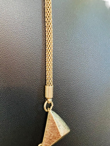 Goldtone Triangle Necklace 17"-20" Lays Flat Lobster Clasp