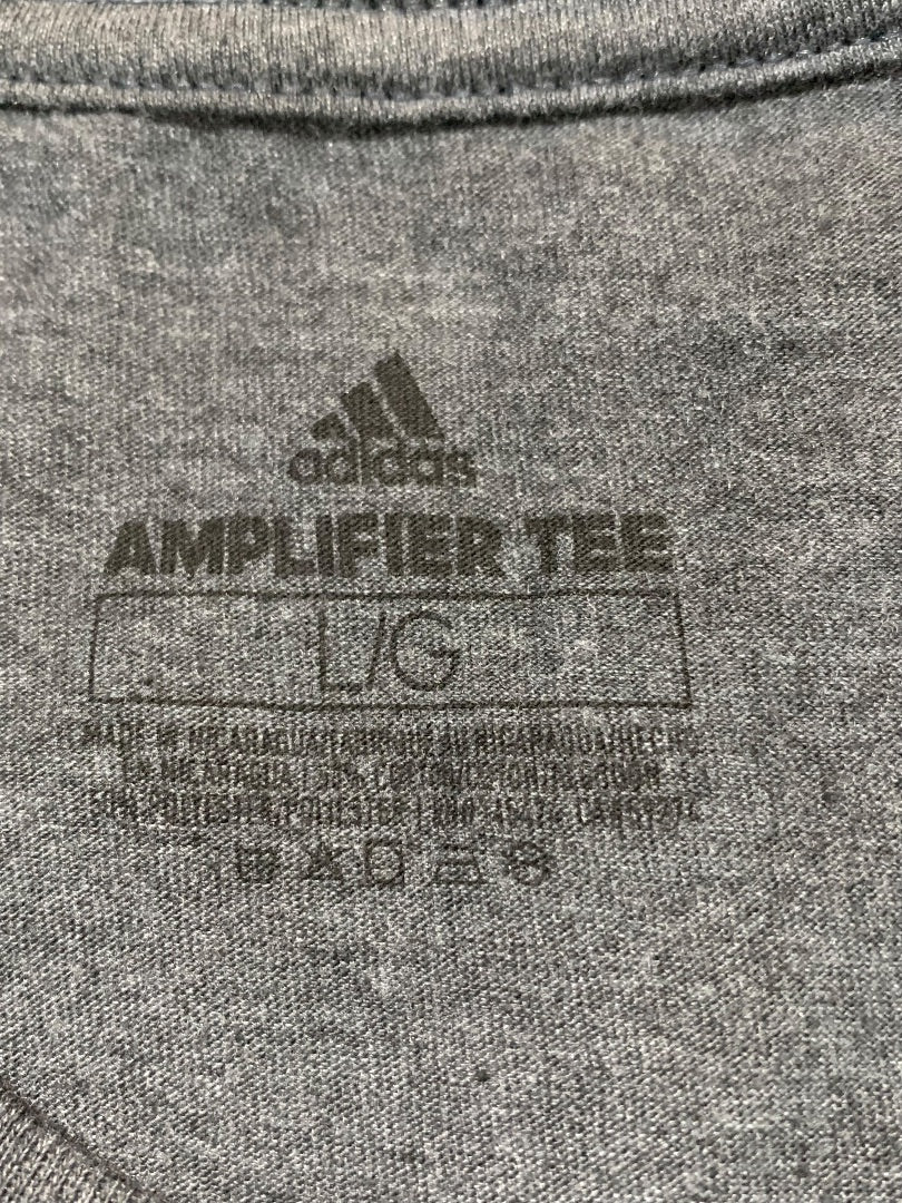 Large Adidas Amplifier Tee Mens Gray Short Sleeve Tshirt