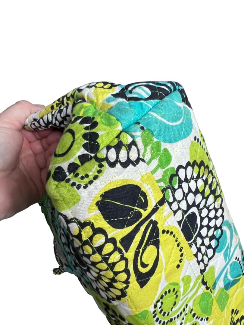 Vera Bradley Limes Up Green Large Floral Tote Bag Purse Toggle Closure