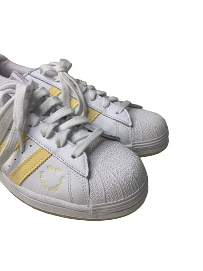 Size 9.5 Adidas Originals Womens White Yellow Superstar Sneakers GY2073