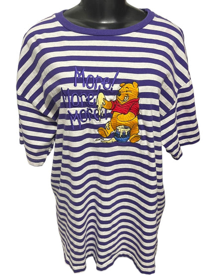 Large The Disney Store Winnie the Pooh More More More Embroidered Y2K Tshirt Adult