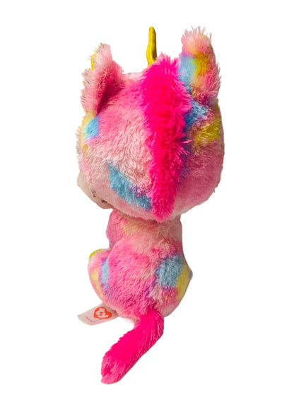 Ty Beanie Boos Fantasia Baby Pastel Multicolor Plush Unicorn 6" Pink