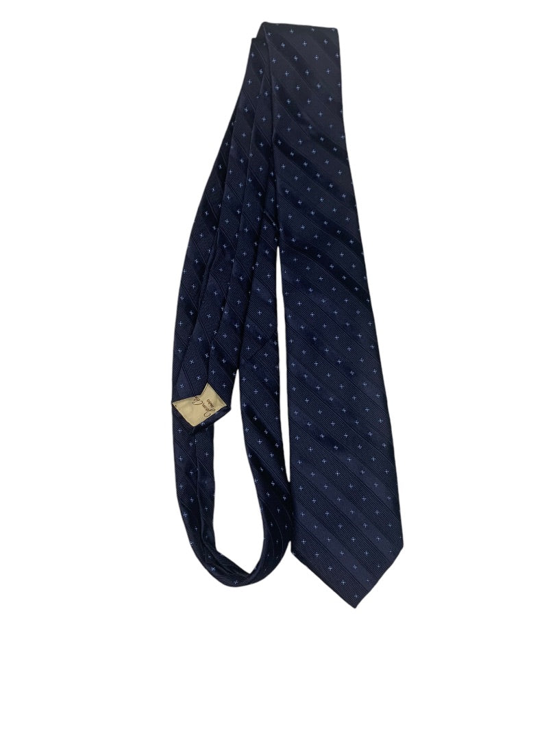 Jean Claude Vidal Mens Necktie 62" Length Tie Navy Blue Star Design