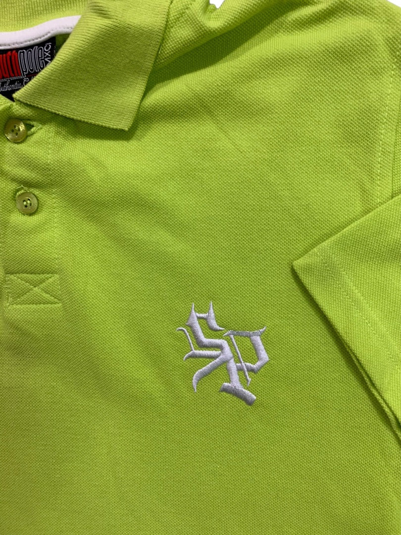 Large (16/18) South Pole Neon Green Boys Youth New Short Sleeve Polo Golf Shirt