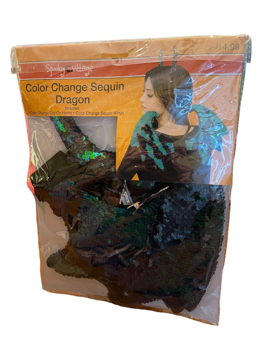 Spooky Village Color Change Sequin Dragon Horns & Wings # 409746 NEW