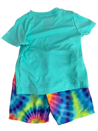 3T Hurley Boys New 2 Piece Swim Set Top Rashguard Shorts Tie Dye