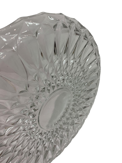 Vintage Pressed Glass Cake Plate Sunburst Design 11 Inch