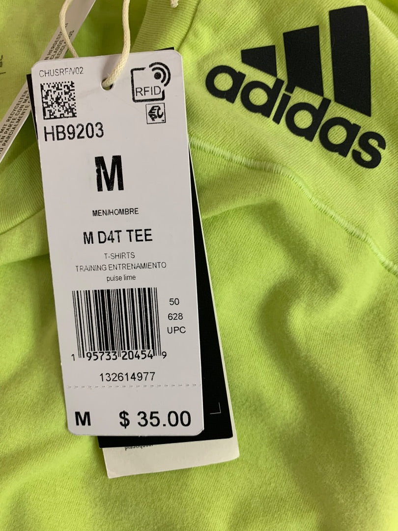 Medium Adidas Mens New Tshirt Pulse Lime Green HB9203