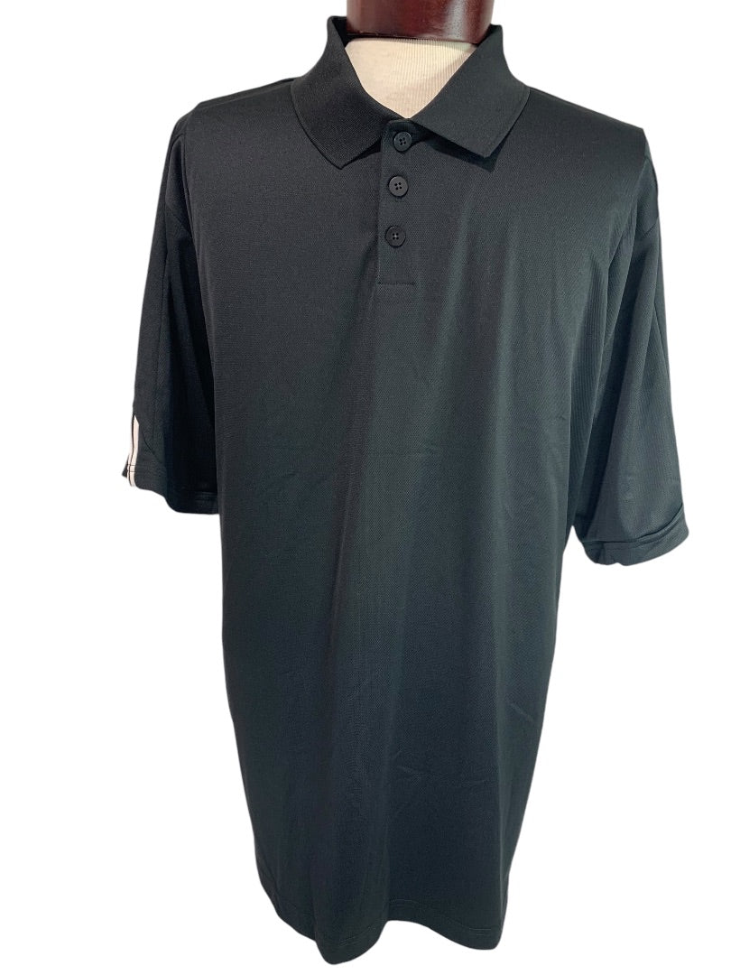 XL Adidas Mens New Black Golf Shirt Polo A76 MCL Stripe Cuff P77781