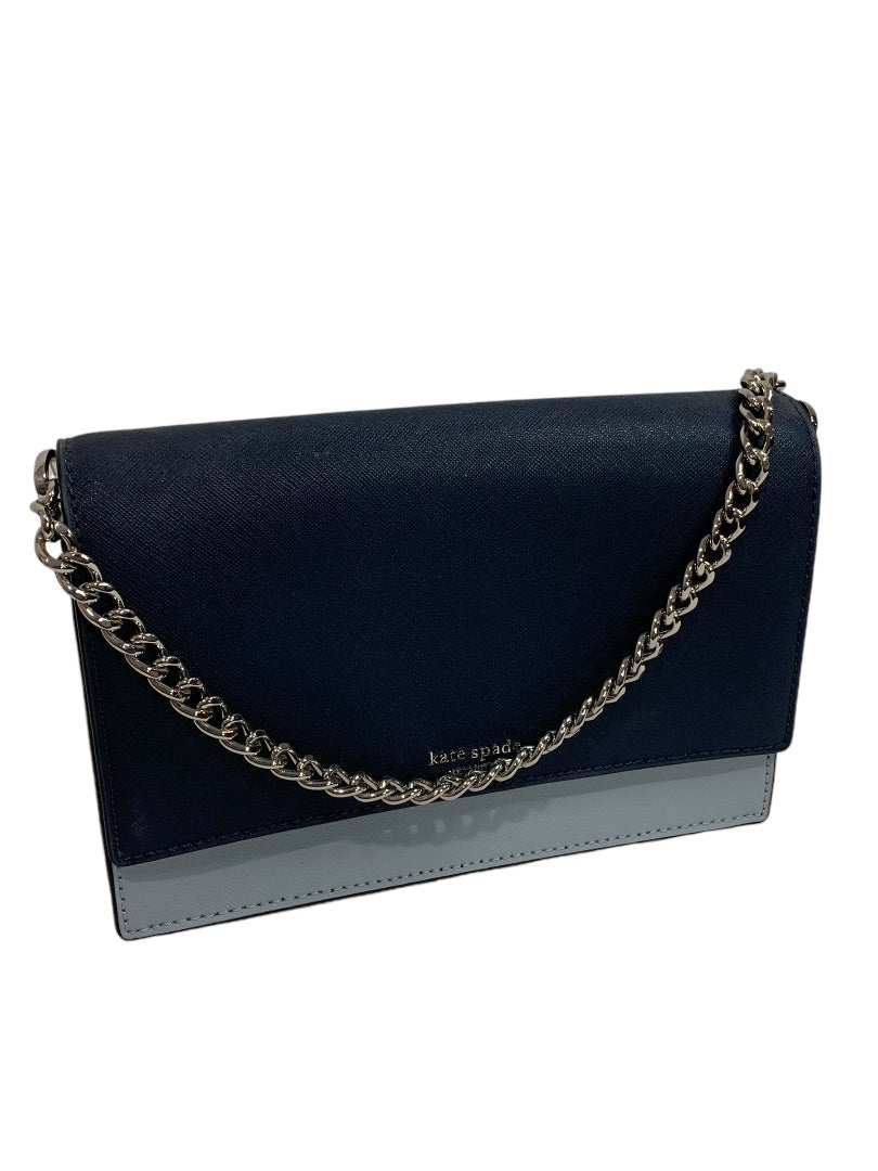 Kate Spade Cameron Converitble Crossbody Navy Blue Gray Saffiano Leather