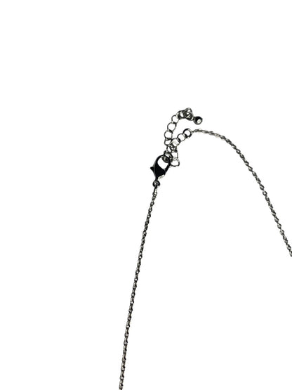 Silvertone Necklace Drop Pendant 16-18.5 Inches Lobster Clasp