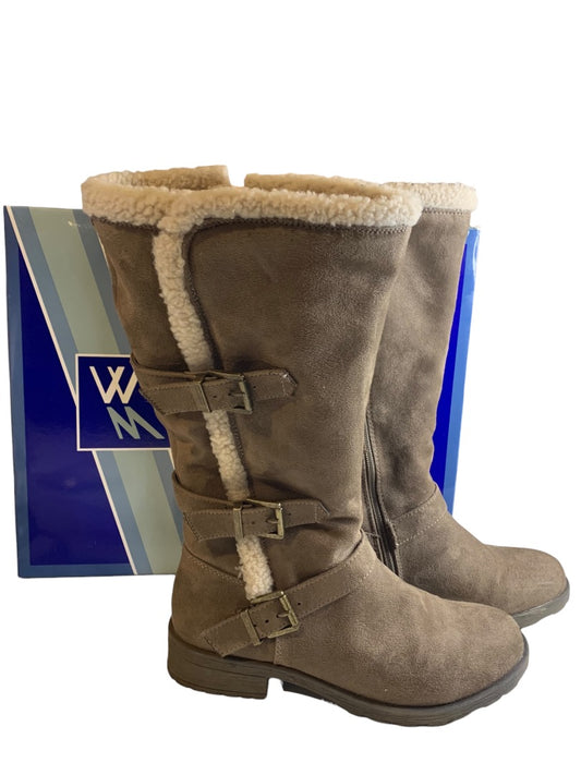 Size 8M Santell Womens Winter Boots Dark Taupe Fleece Lined