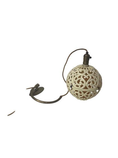 Hard Plastic MidCentury Light Fixture Hanging Plug in Working