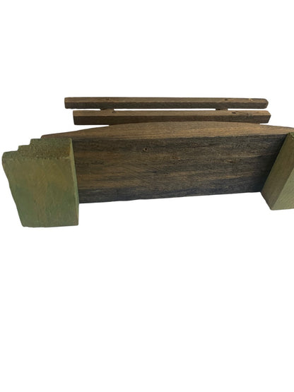 Vintage Wooden Bridge Miniature 7.5 Inches for Figurines Natural Look