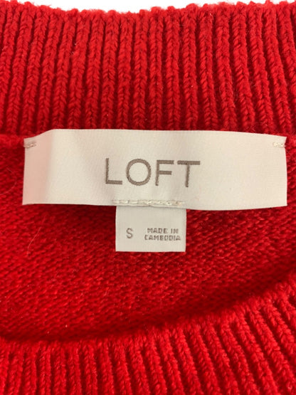 Small LOFT Womens Red Soft Oversize Pullover Sweater