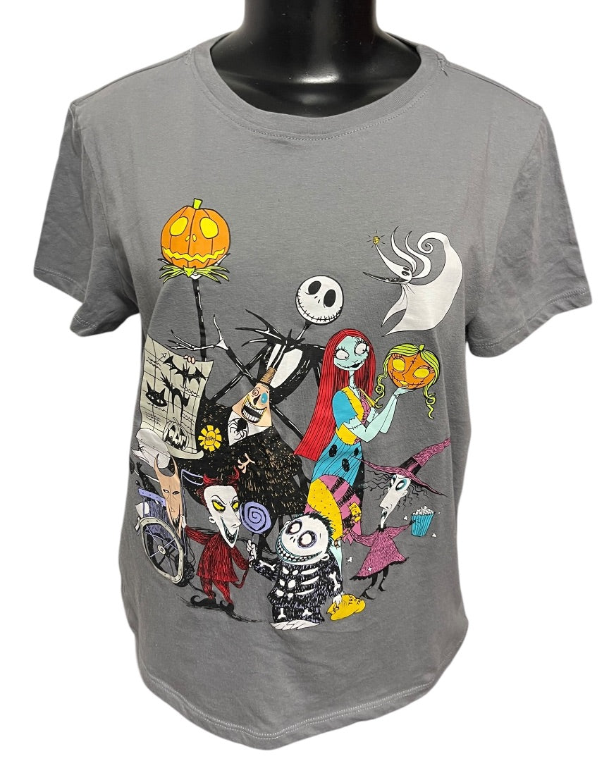 Large Disney The Nightmare Before Christmas Youth Tshirt Gray Tim Burton