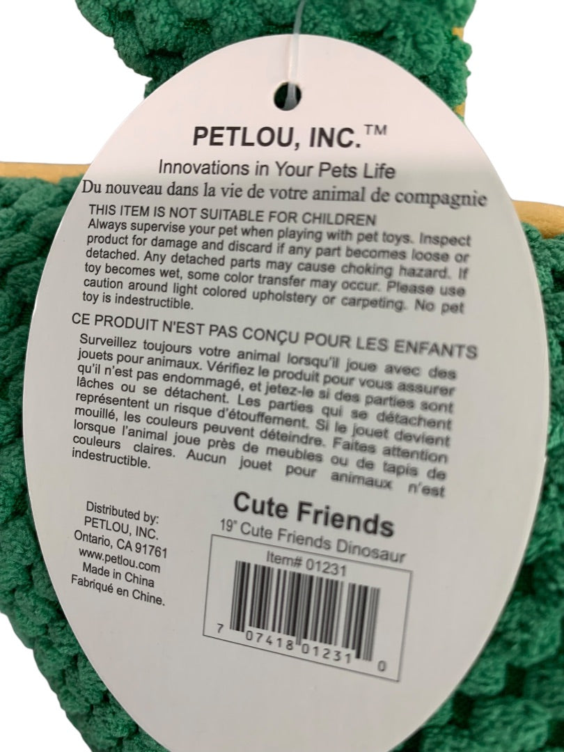 PetLou Dog Toys 19 Inch Cute Friends Dinosaur Plush New