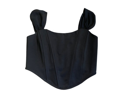 Small Altar'd State Crop Top Corset Boning Back Zipper Black