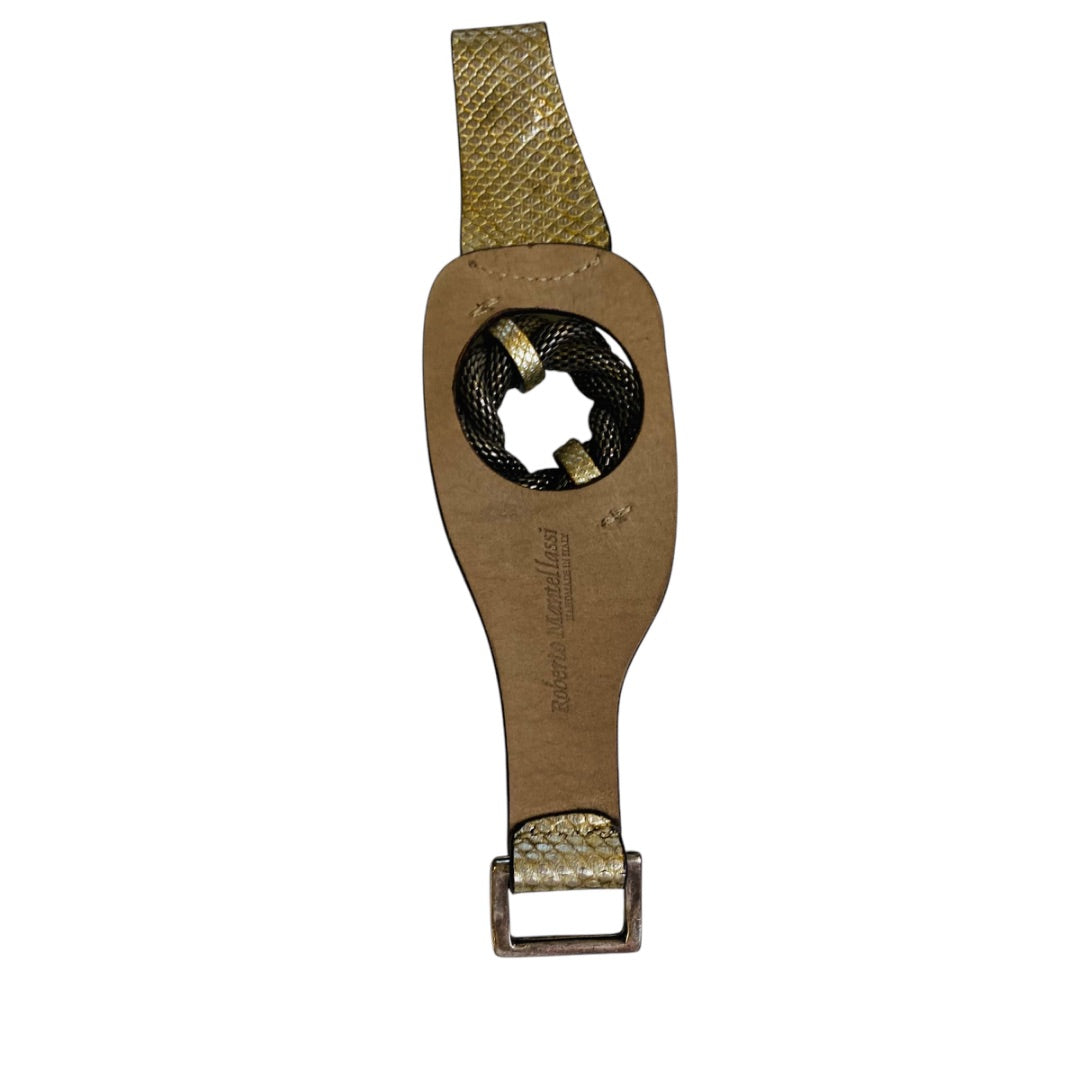 Roberto Mantellassi Handmade in Italy Buckle Bracelet Metallic Sterling Silver 6.5-7 Inch