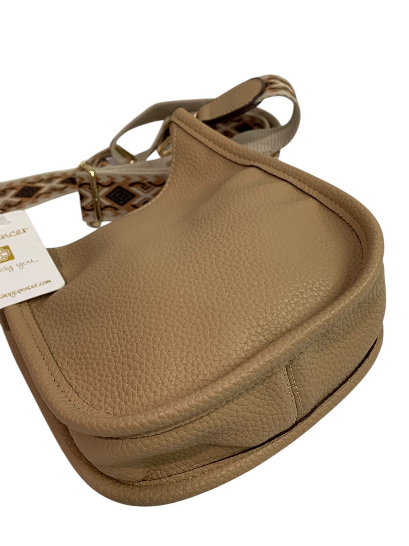 J.Spencer New Crossbody Handbag Tan Pebbled Vegan Leather Boho Strap