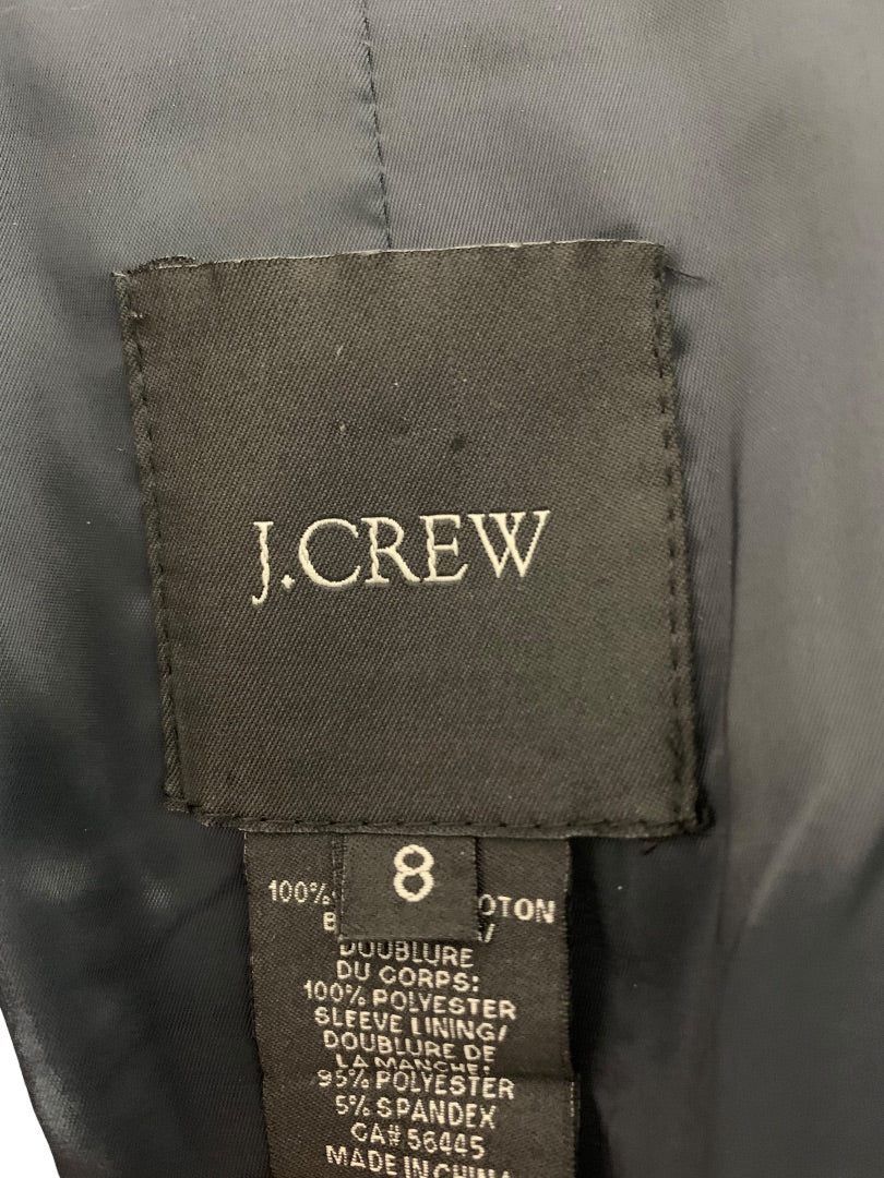 Size 8 J.Crew Womens Navy Blue Schoolboy Cotton Blazer Style 21324