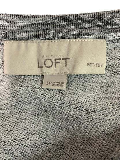 Large Petite Ann Taylor Loft Embellished Terry Short Sleeve Shirt Gray