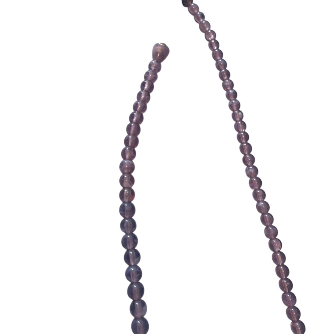 Acrylic Beaded Vintage Necklace Lavender and Goldtone Screw Barrel Clasp 13 Inch