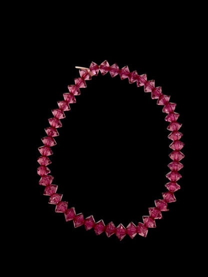 Set of 2 Acrylic Stretch Bracelets Faceted Sparkly Purple Clear Blue