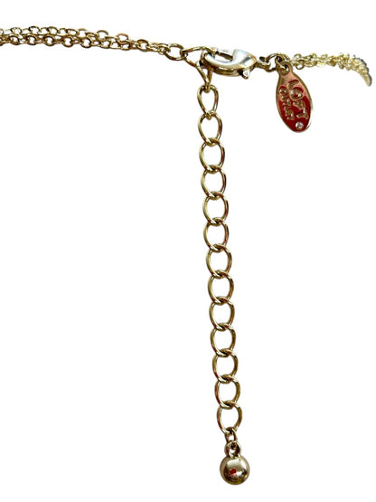 Loft Outlet Goldtone Double Strand Necklace Purple Pendant 17"