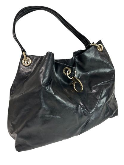 Simply Vera Black Vegan Leather Handbag Hobo Style Goldtone Hardware