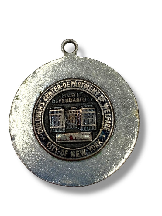 Silvertone Vintage Charm Childrens Center Department of Welfare City 1.1 Inch