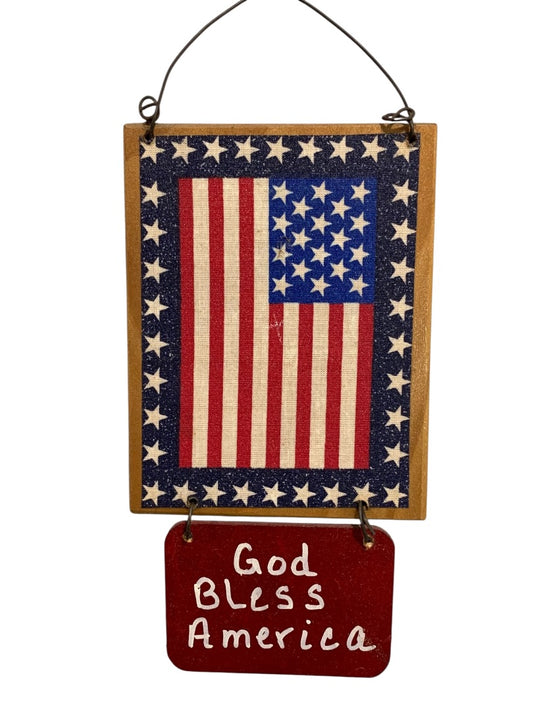 Do Not Disturb and God Bless America Doorknob Reversible Hanger