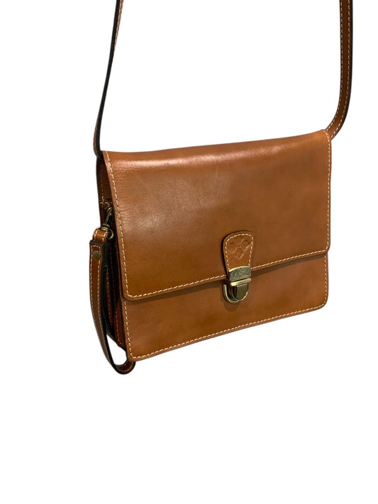 Patricia Nash Leather Crossbody Bag Brown Flap Organizer Vintage Style Purse